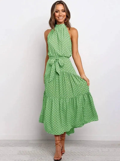 Summer Long Dress Polka Dot Casual-2