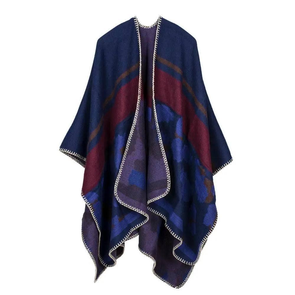 Elegant Large Plaid Cashmere Scarf-14