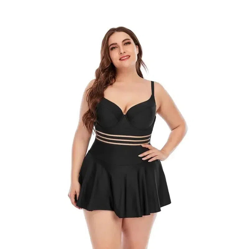 Elegant Plus-Size Swimwear for Chic Summer Style-03705 Black-17