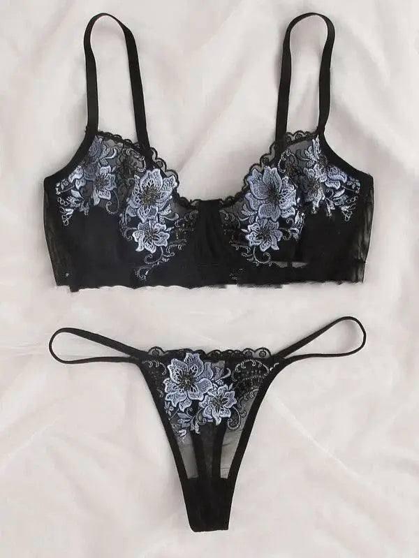 Embroidered Lace Lingerie Temptation Lingerie Set-01style-1