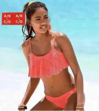 Europe and America multicolor bikini ladies-Pink-2