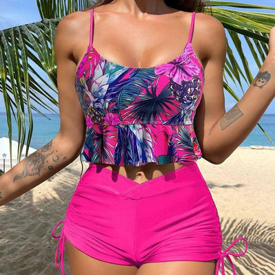 European and American New Split Swimwear Female Spicy-Pink-3