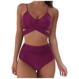 European And American Pure Color Women's Seaside Vacation-Purple-3