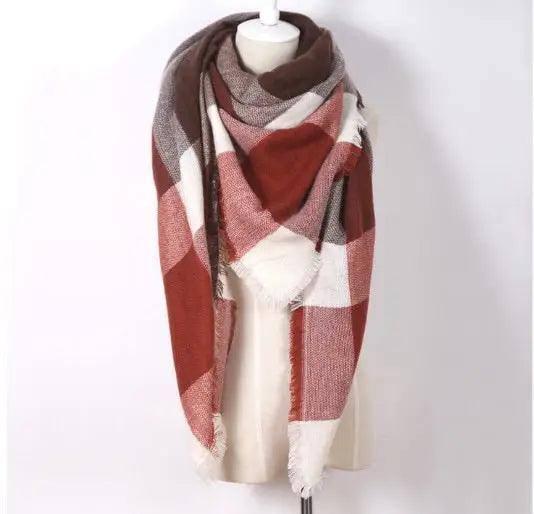 European And American Triangle Cashmere Women's Winter Scarf-12