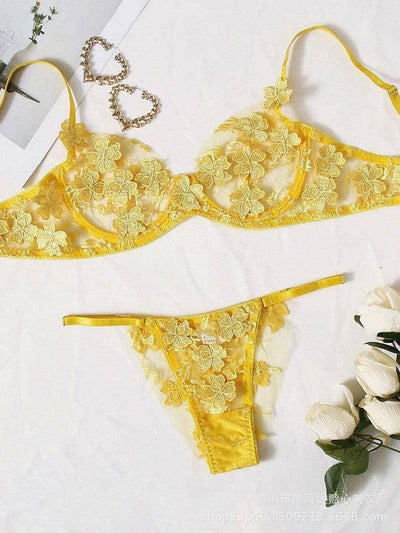 European And American Underwear Set Sweet-Yellow-7