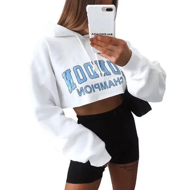 Explosion Style Autumn Long-Sleeved Hoodie Women Crop Top-3