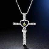 Fashion Cross Religious Belief Inlaid Zircon Pendant-2Style-11