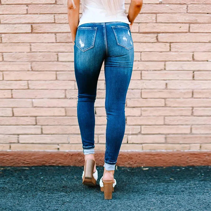 Fashion Holes Skinny Jeans-10