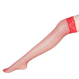 Lace-Trimmed Fishnet Stockings-Red-5