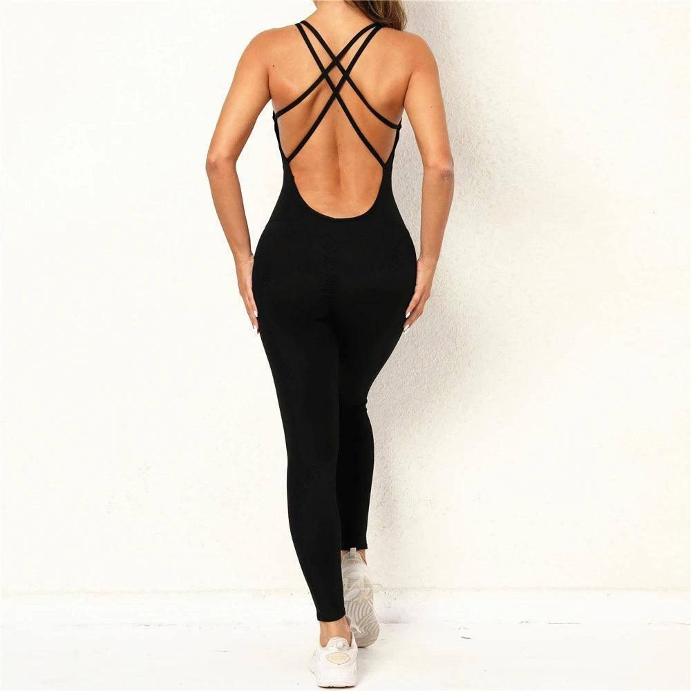 Fitness Legging Jumpsuit-black pt set-1