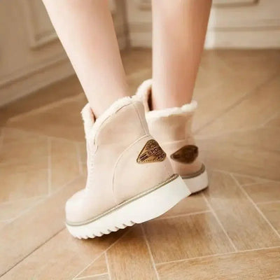 Flats Shoes Women Winter Snow Boots Warm Plush Ankle Booots-4