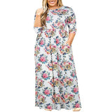 Floral Maxi Dress: Elegant & Comfortable Summer Wear-WHITE-11