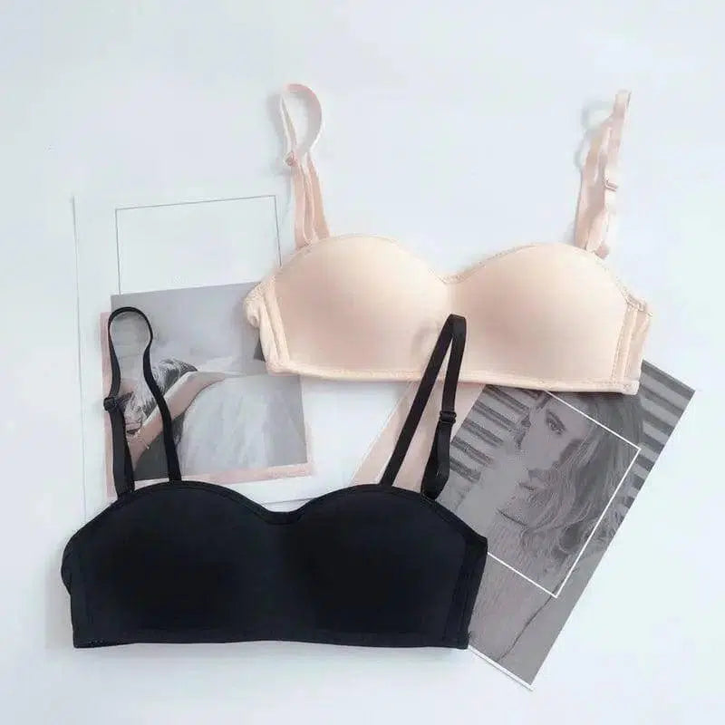 Gathered non-slip lingerie bra-3