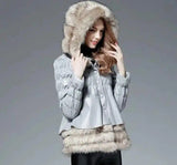 LOVEMI - Lovemi - Haining fur coat female Slim PU leather hooded