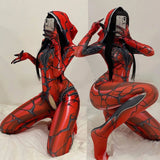 Halloween Cosplay Costume Female Zipper Crotch Sexy Lingerie-Red-1