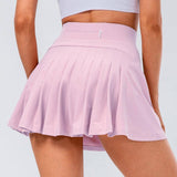 High Quality Tennis Skirt With Zipped Pocket Women Pleated Sports Skirt-Pink purple-10