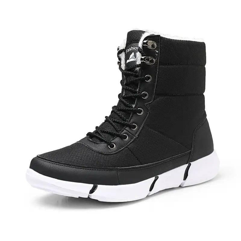 High-top Plus Velvet Padded Snow Boots Women-Black-9