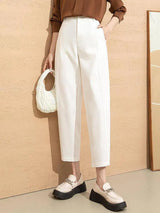 High Waist Draped Sickle Modal Suit Pants-2