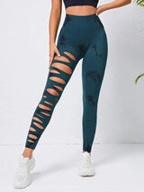 Hollow Tie-dye Yoga Pants High Waist Hip Lift Fitness Pants-7