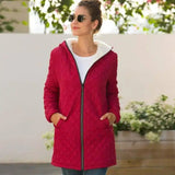 Hooded Long-sleeved Light Cotton Coat Women-1