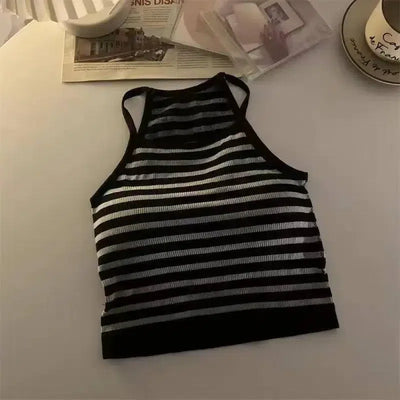 Korean Version Women Tank Tops Thread Solid Casual Fashion-7