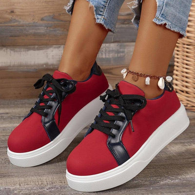 Lace-up Flats Women Walking Sports Skateboard Shoes Retro-1