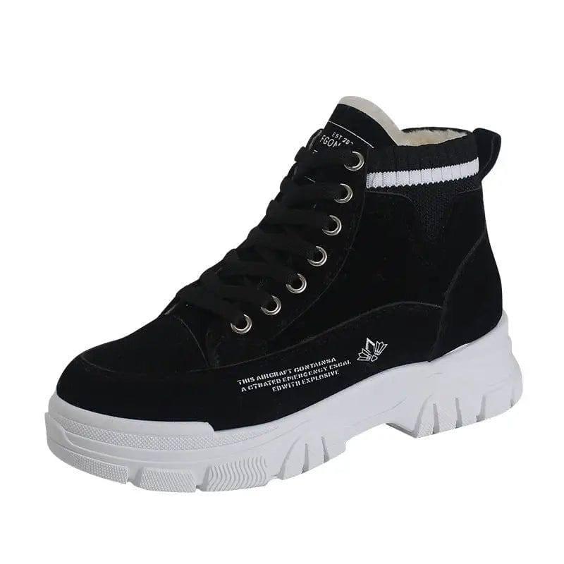 Ladies Casual Shoes Lace-up Fashion Sneakers Platform Snow-4