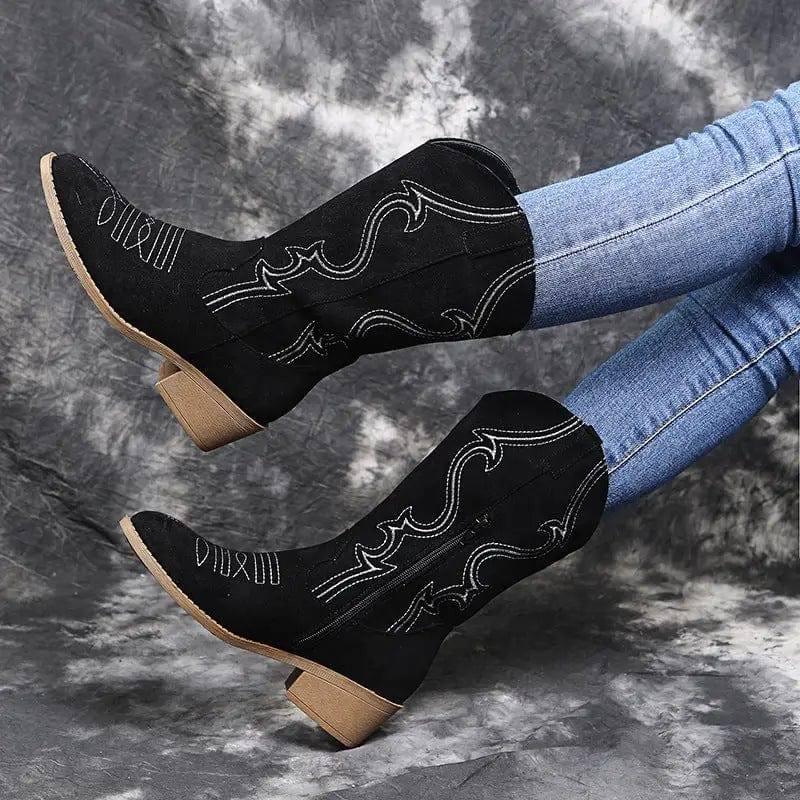 Large size low heel women boots WISH women's leather boots-2