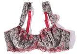 Large Size Ultra-thin Embroidered Non-sponge Print Bra-32B-1