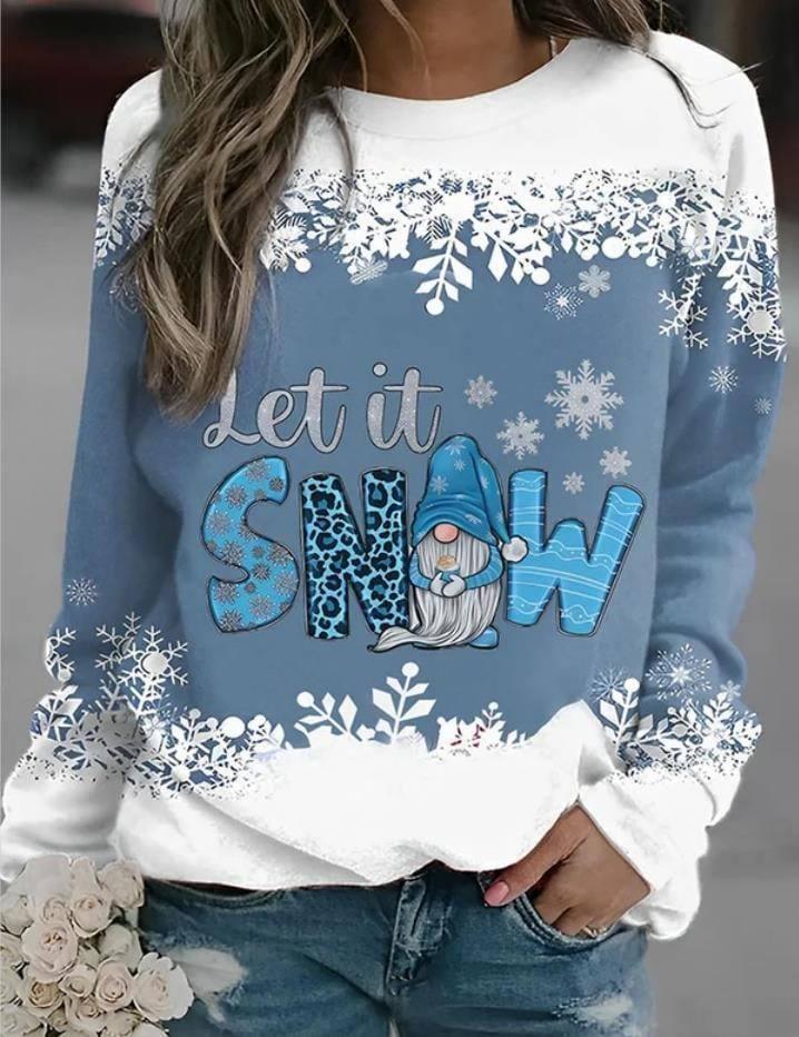 Long Sleeve Round Neck Christmas Style Sweaters Women's-Style 3-5