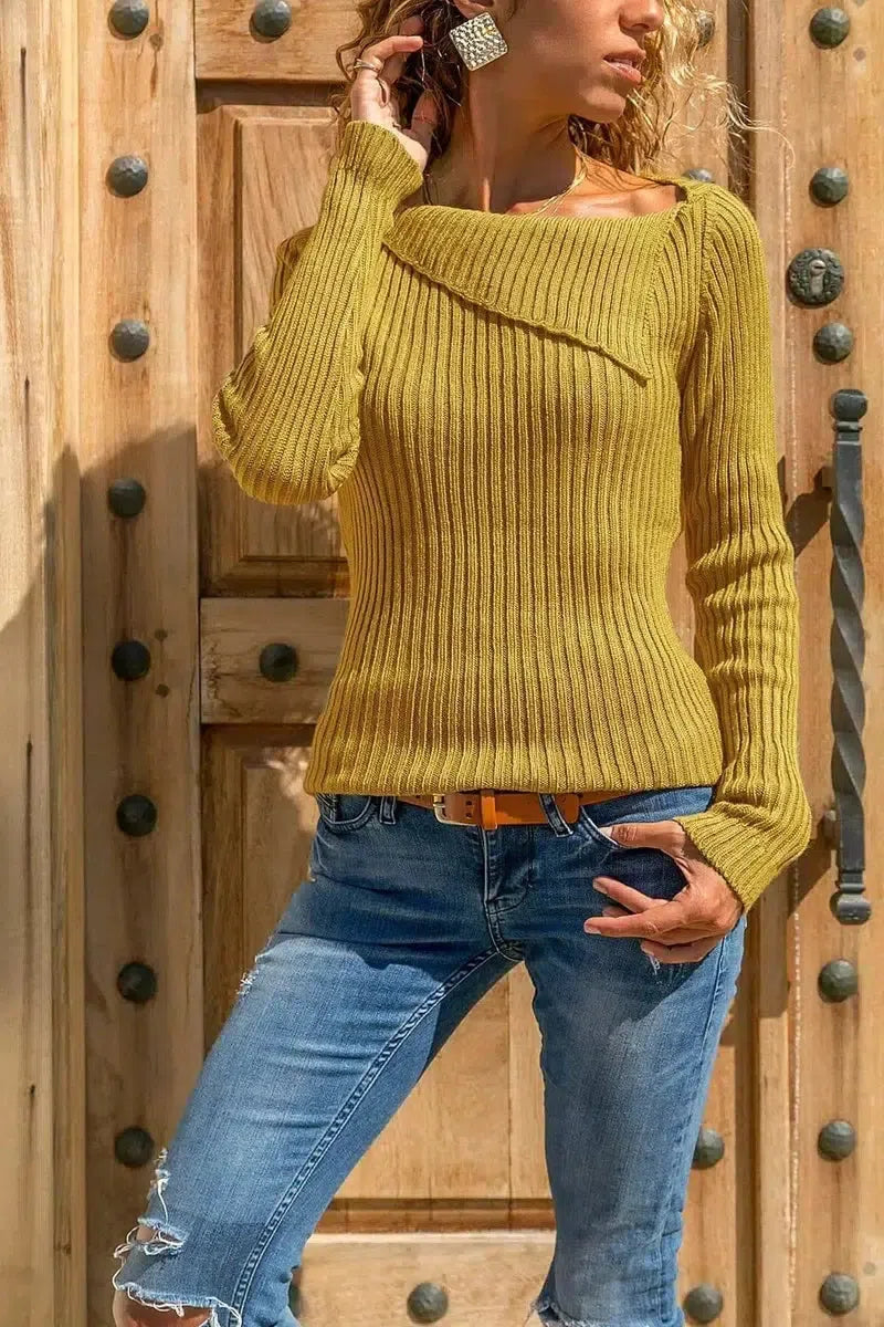 Long-sleeved sweater and sweater-Yellow-8