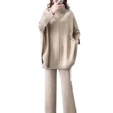 Loose Knitted Suit Women Foreign Style-Apricot-2