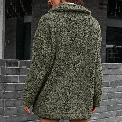 Loose Thickened Bubble Fleece Zipper Plush Coat-6