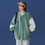 Baseball Uniform Women Original Niche Design Sense Sweater-Light Green-6