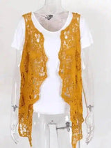 Bohemian crochet lace cardigan-Dark yellow-8