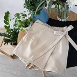 Bowknot Decoration Culotte Divided Skirt-Creamcoloured-10