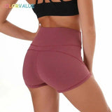 Coloravlue Soft Nylon Fitness Jogger Shorts Women High Waist-2