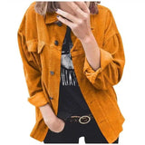 LOVEMI - Lovemi - Corduroy Jacket Shirt Lapel Long Sleeve Loose