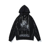 Couple Hooded Sweater With Necklace-Black-2