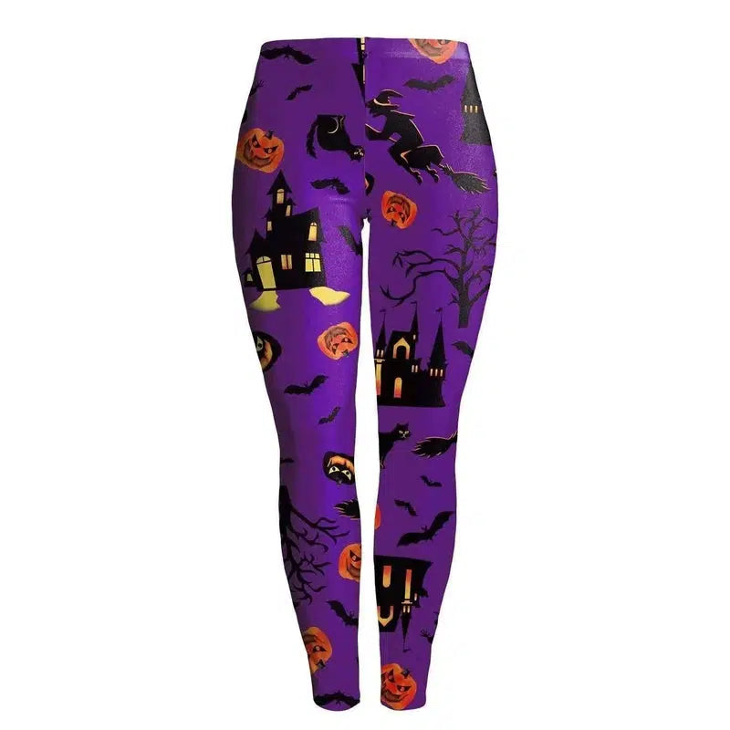 Creative pumpkin leggings-Purple-1