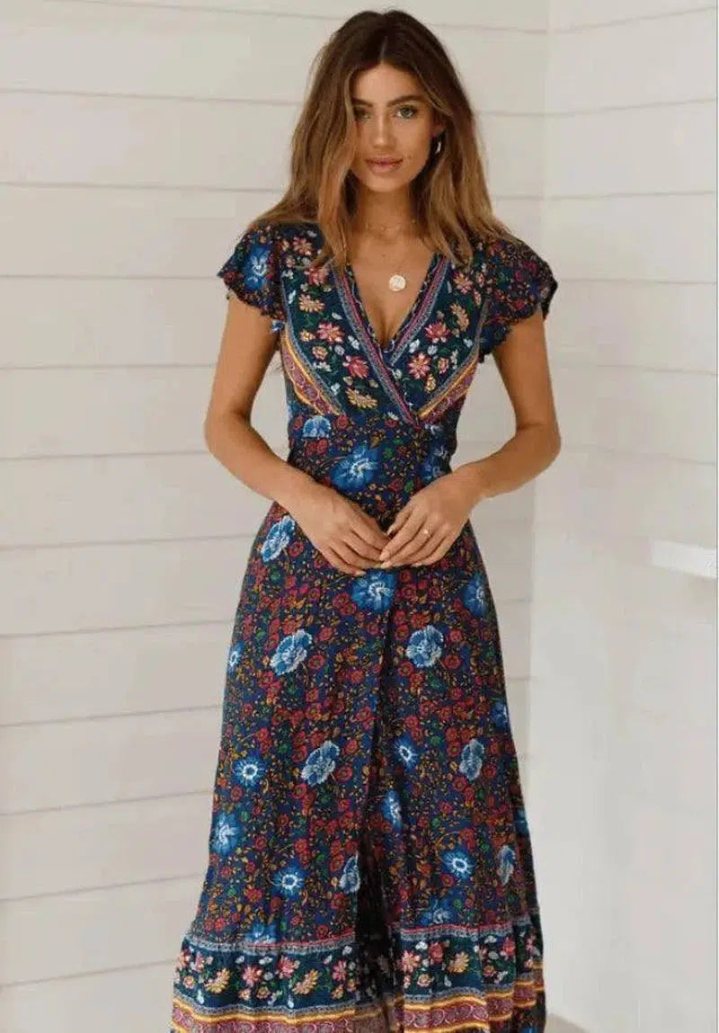 Cross-border new products summer casual hot holiday print-NavyBlue-21