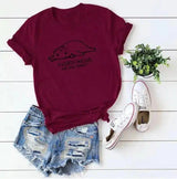 Funny Slogan Casual T-Shirt Unisex-Wine Red-3