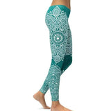 Digital print leggings Fashion leg stretch tight leggings-B Green-4