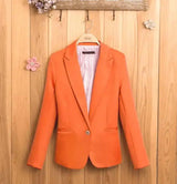 European and American women's candy color one button small-Orange-5