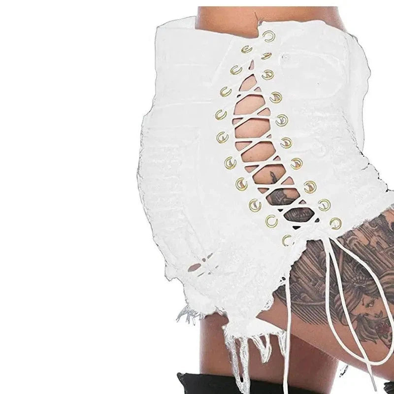 GOTHIC RIPPED MINI JEAN SHORTS-198white-14