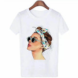 Stylish Graphic Tee with Illustrated Design-1white-1