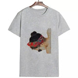 Stylish Graphic Tee with Illustrated Design-3grey-2