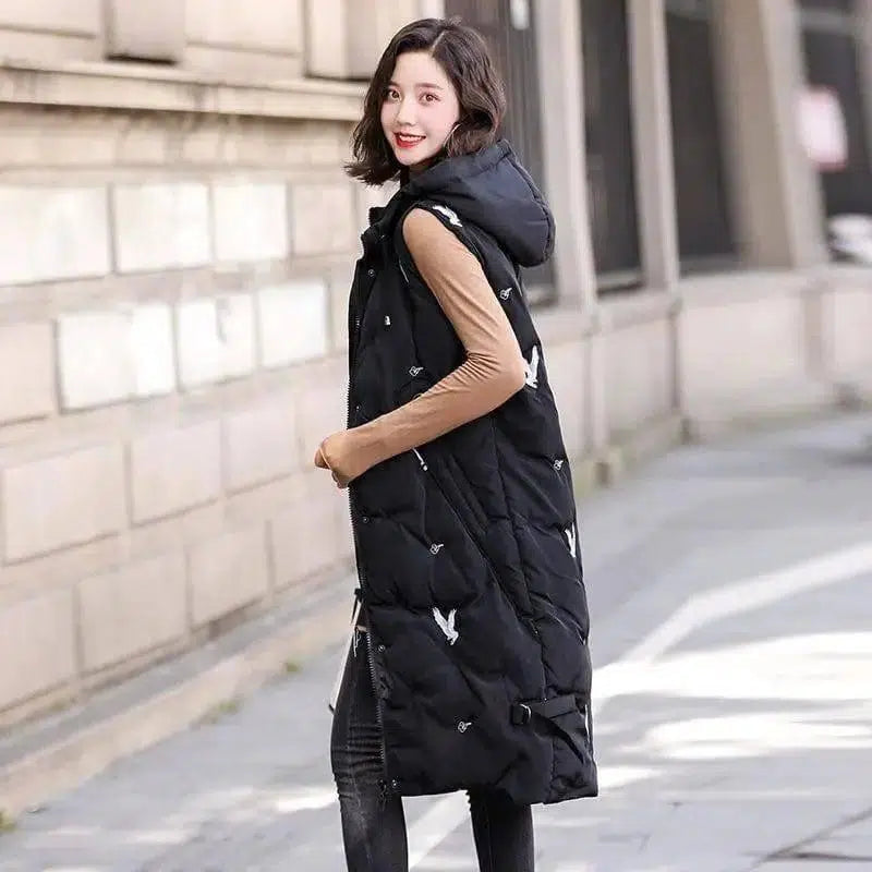 LOVEMI - Lovemi - Hooded mid-length cotton vest