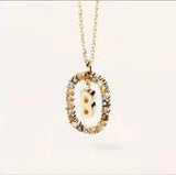 Initial 'A - Z' Crystal Pendant Necklace Gold-Tone-2