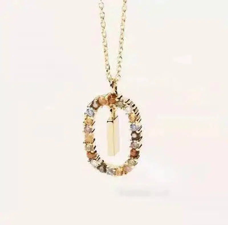 Initial 'A - Z' Crystal Pendant Necklace Gold-Tone-9